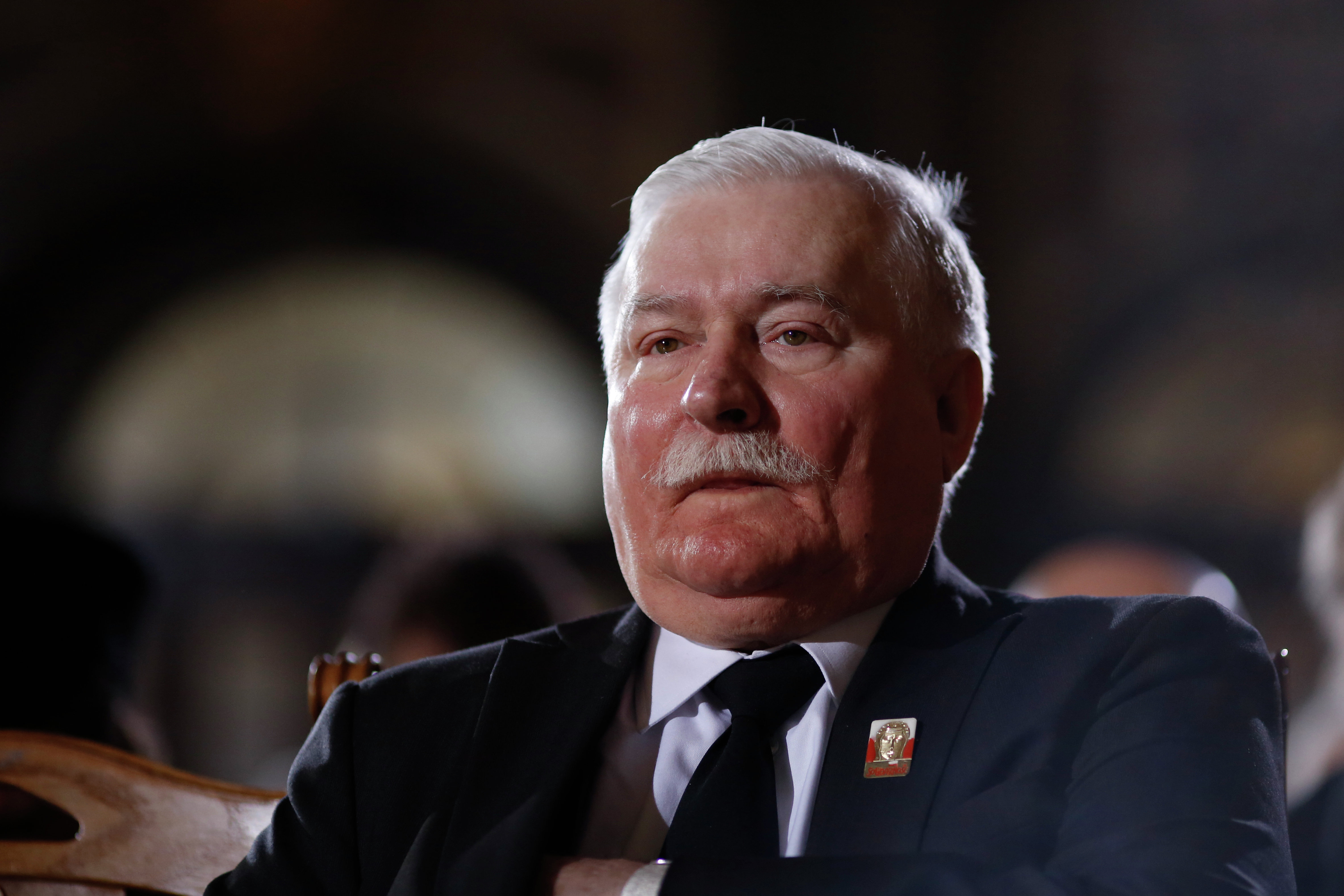 Former Polish President Lech Walesa attends the state funeral of the former German President Richard von Weizsaecker at Berlin Cathedral, the protestant church of Berlin on February 11, 2015